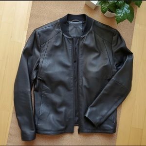 Leather Bomber Jacket - Small